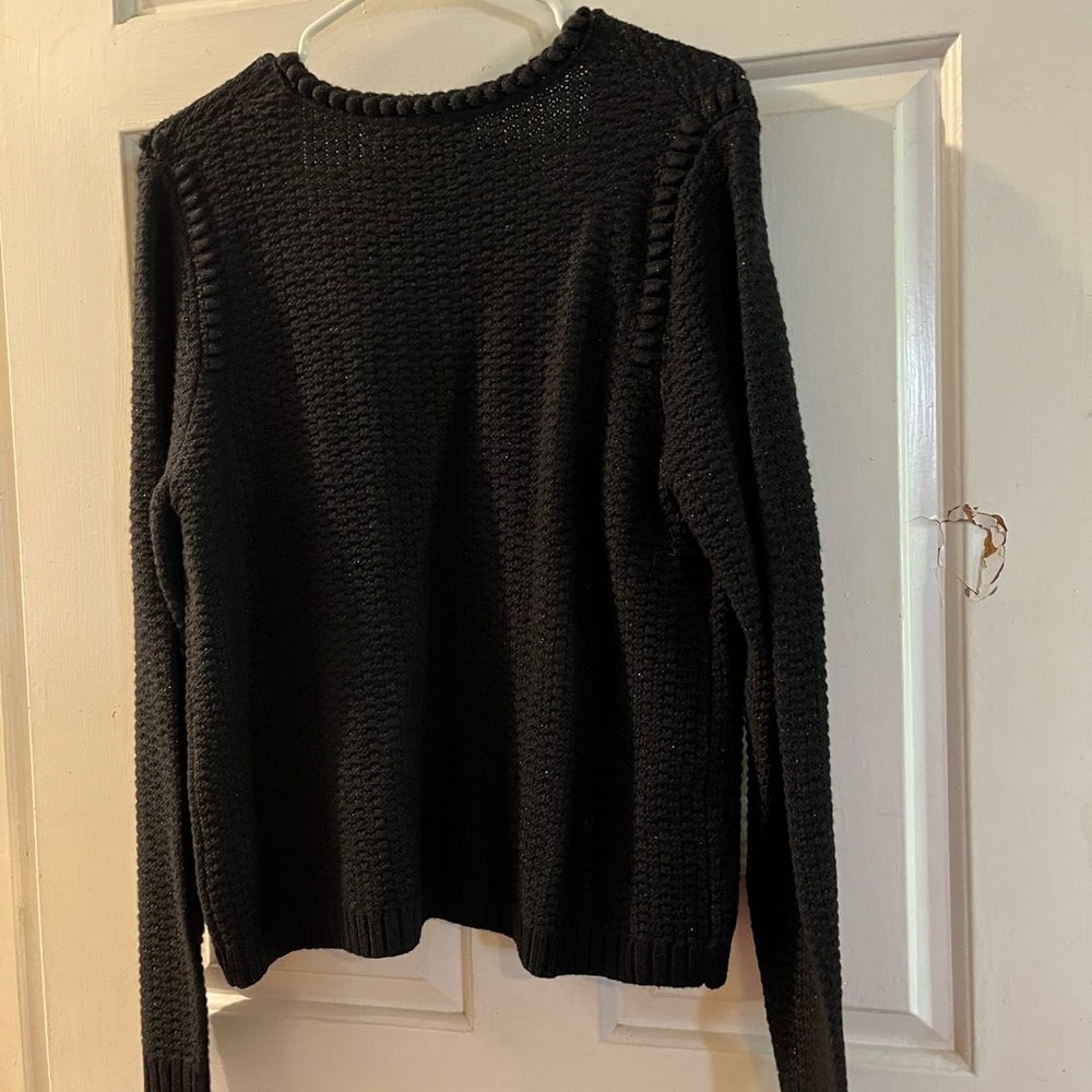 Black Button-Up Women's Sweater - Picture 2 of 2